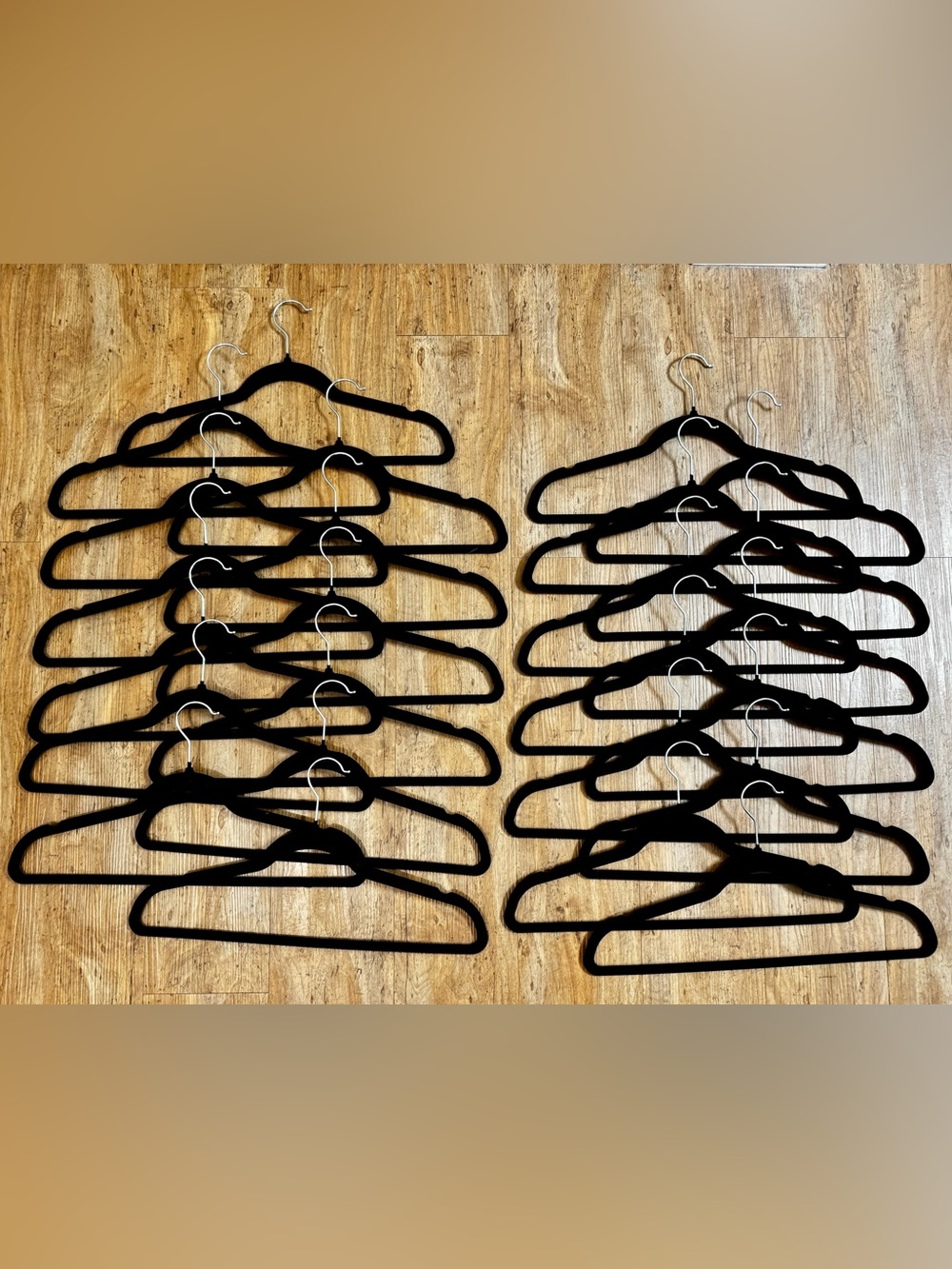 25pk Black Velvet Non-Slip Clothes Hangers